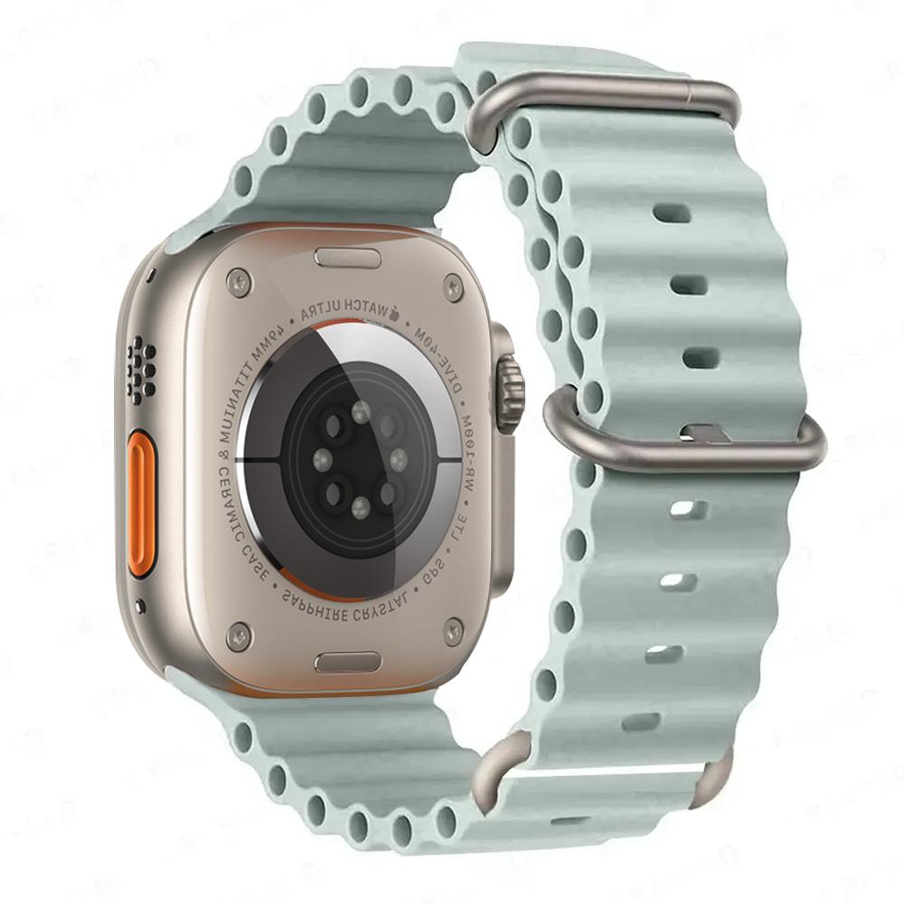 Ocean Strap for apple watch Band 49mm 44mm 40mm 45mm 41mm 46mm silicone bracelet correa iWatch series 7 6 5 3 se 8 9 10 ultra 2