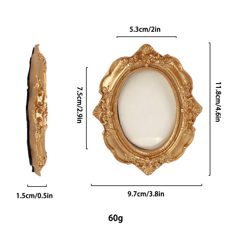 European Victorian Style Retro Gold Mini Picture Frame Luxury Small Photo Frame Display Accessories Ornaments Photography Props