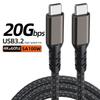 Кабель-удлинитель USB-C 3.2 Gen2*2 USB C Папа к Маме Кабель-удлинитель Type C 20 Гбит/с Передача данных 5A 100 Вт Кабель для быстрой зарядки 4K 60 Гц
