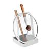 Liebbon Ladle Lid Rest Stand | Fits Pot Lids, Chopsticks, Knives, and Rice Paddles | Includes Draining Tray, Multi-Function Utensil Stand (White)