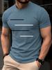 Men's Black and White Line Geometric 3D Printed T-shirts Summer Casual Round Neck Tops Men's Loose and Simple Short Sleeved Clothing