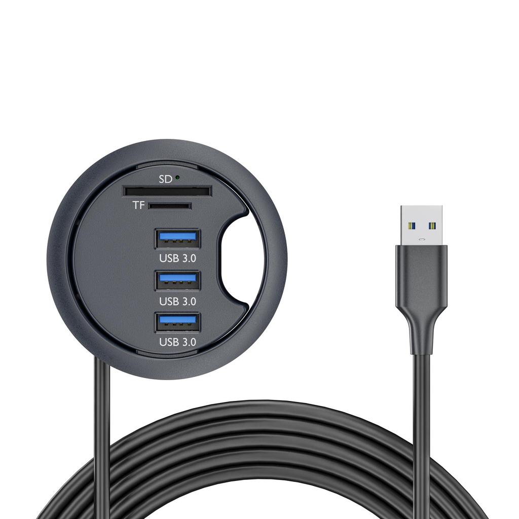 USB 3.0 концентратор для рабочего стола со считывателем SD/TF карт для офисного компьютера