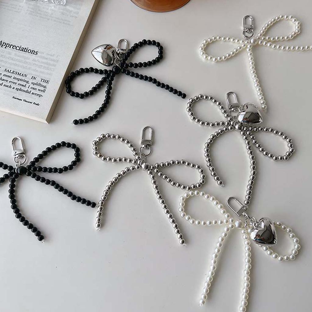 Fashionable Beaded Bowknot Phone Chain Stylish Keychain Pendant Bag Decoration Elegant Pendant for Backpack Purse Bag