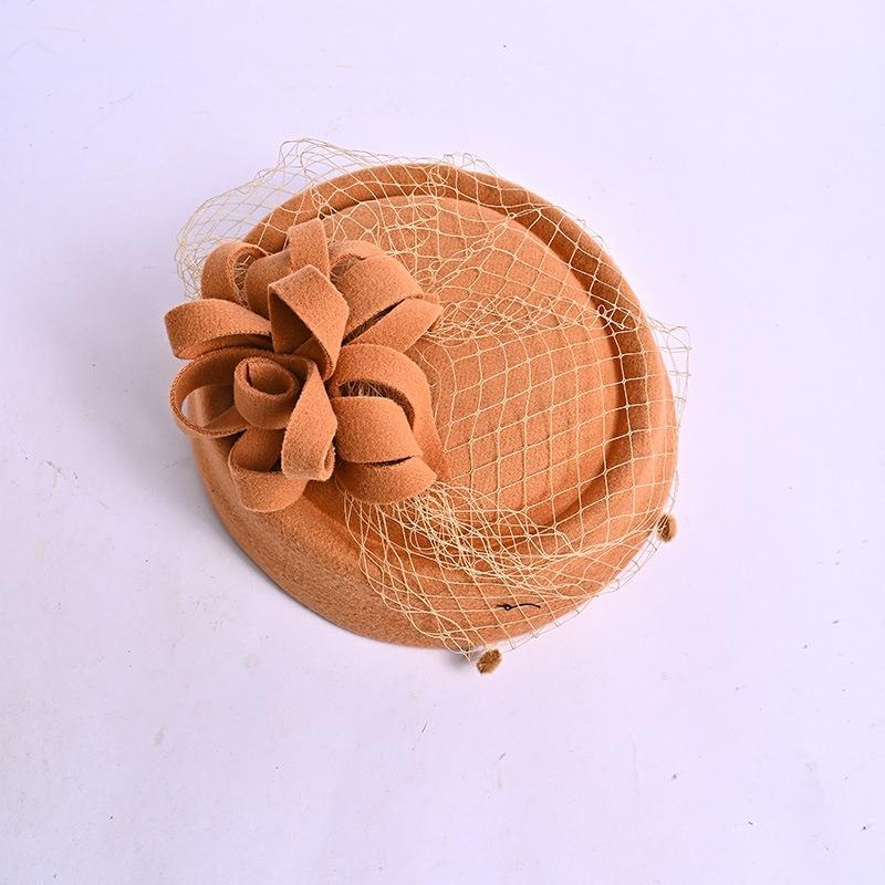 British Style Elegant Women S Solid Small Formal Hat For Autumn Winter