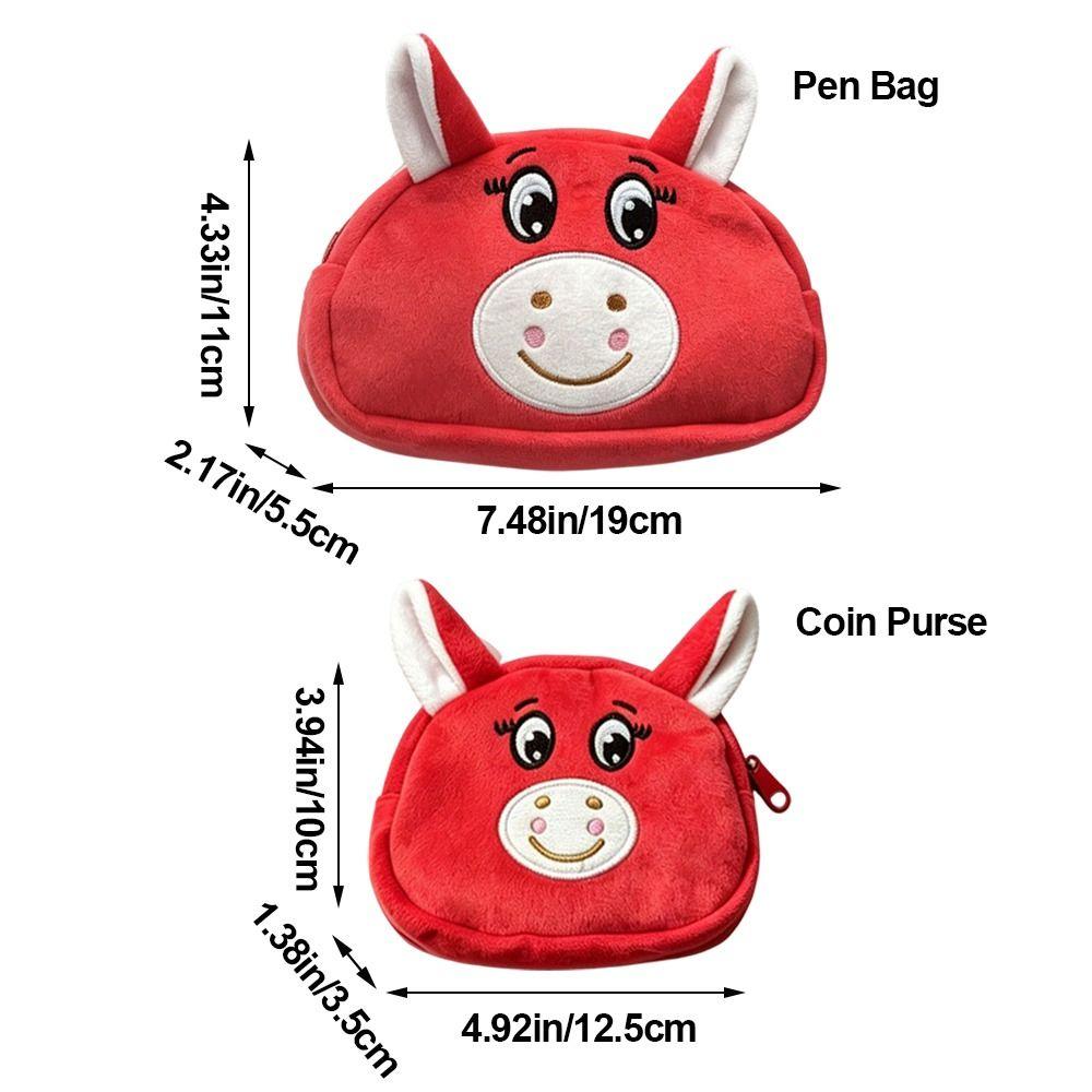 Large Capacity Pencil Case Plush Stationery Pouch Cartoon Earphone Pouch  Stationery Organizer