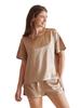 THXSILK Silk Summer Loungewear 19 Momme Highest Grade 6A OEKO Solid Short and and Dust Mite Recommended for Sensitive and Dry Perfect for and Size