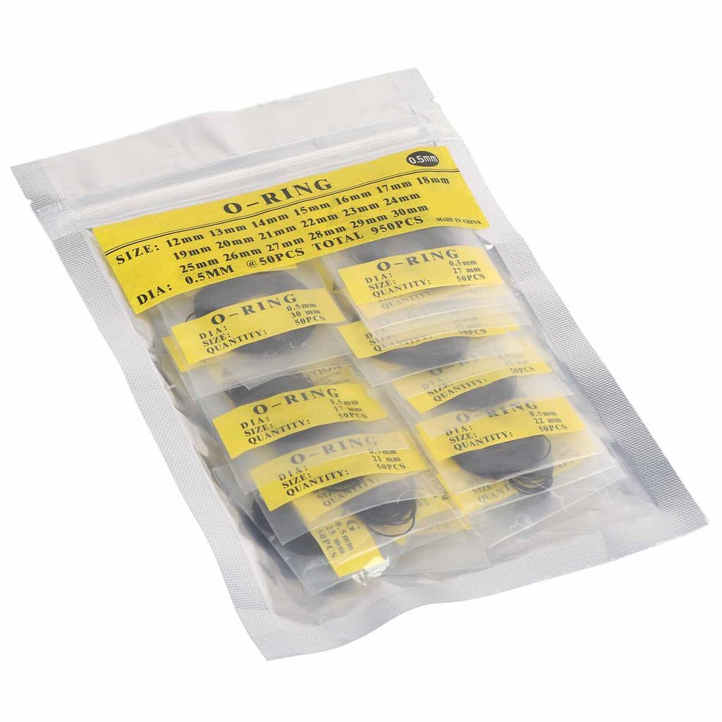 Набор 950 шт. 0.5 0.6 0.7мм 12мм30мм Универсальные резиновые уплотнительные кольца для задней крышки часов