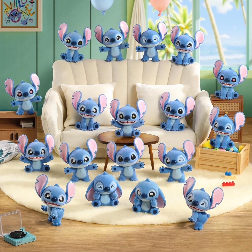 TOP TOY Disney Серия "Мини Пушистый Стич" [3 шт.] Блайнд Бокс Мягкая Виниловая Фигурка Гачапон Игрушка Подарок Подарок на День Рождения Стич Рождественский Подарок