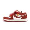 Air Jordan 1 Низкие Винтажные Баскетбольные Кроссовки с Устойчивой к Скольжению и Износу Подошвой Женские Красные FJ3465-160(Команда746-)