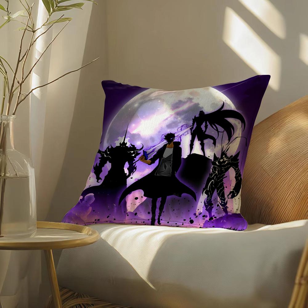 Animes-Sololeveling-Spillow Pillow Case Pillowcase, Double-Sided Printed, Sofa Cushion, Bedroom Headboard