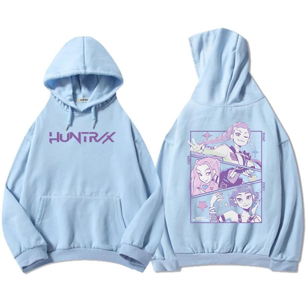 Мужские Женские Худи K-Pop Охотники на Демонов Графические Толстовки Флис Теплые Толстовки с Капюшоном Мода 2025 Мужская Толстовка с Принтом Топ