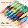 Blue Fruit M720 Liquid Acrylic Soft Tip Markers - Macaron Colors Brush Set for Art Students, Opaque