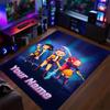Crystal Velvet Rug Kpop Demon Hunters Print Custom Name Text Floor Mat Home Decor