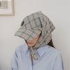 New Arrivals Open Run Scarf Cap With Layered Design And Check Pattern