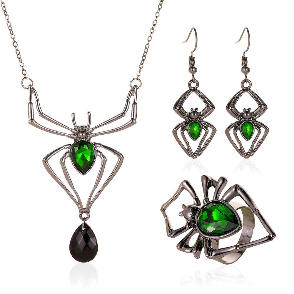 Retro Gothic Black Spider Web Necklace - Halloween Gift