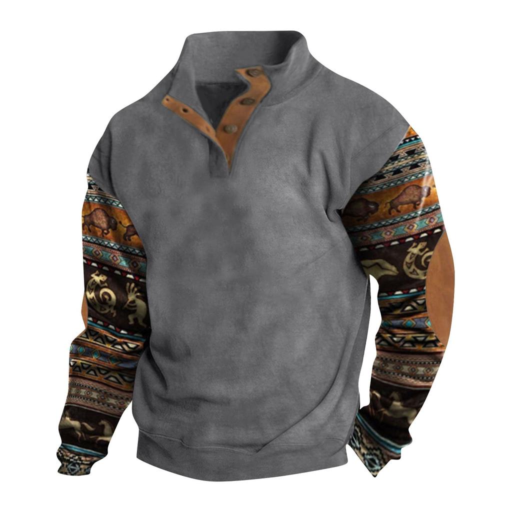 Spring And Autumn Men's Standing Collar Sweatshirt Is Outdoor Casual Sweaters Tops