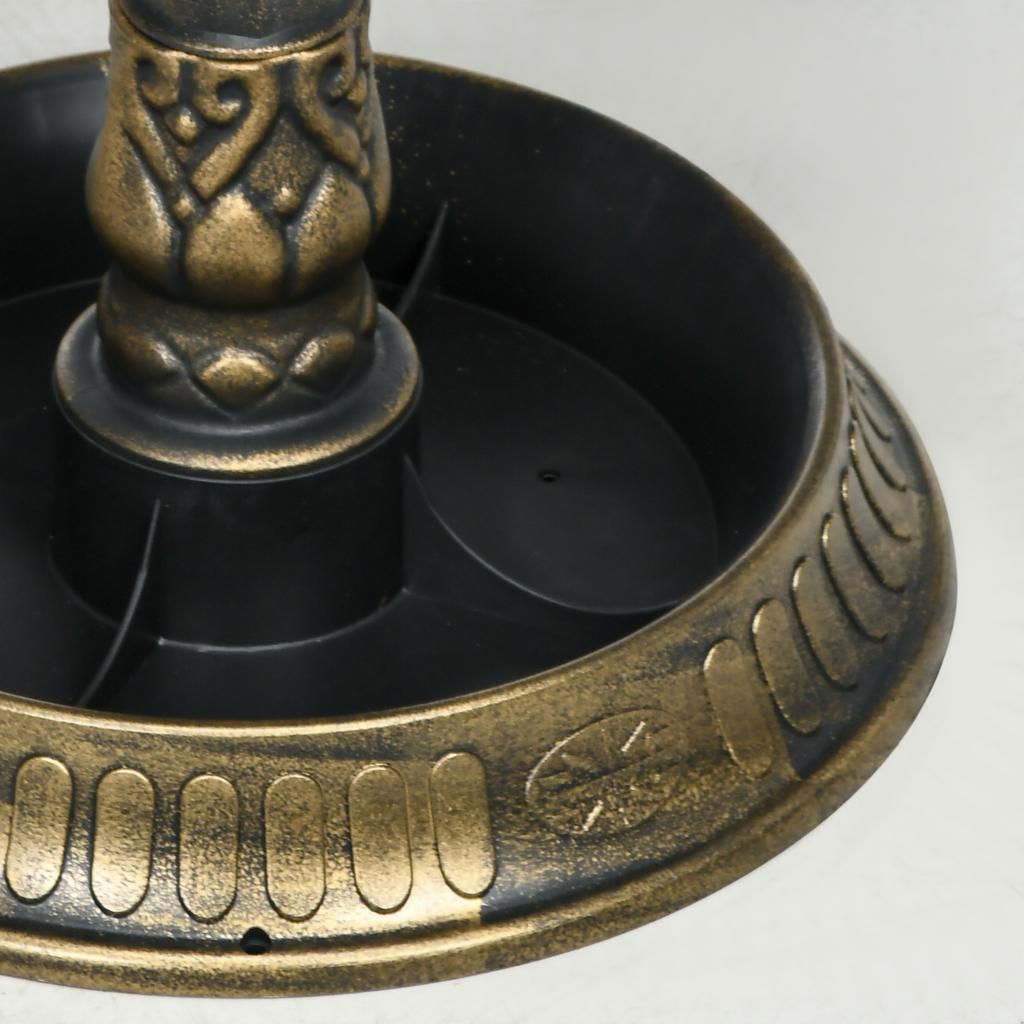 72cm Tall Antique Bird Bath for Garden, Vintage Style Birdbath with Bird Decoration and Flower Planter Base, Bird Bath Bowl for Outdoor, Bronze Tone