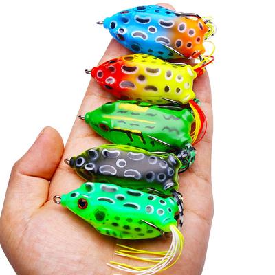 Реалистичная мягкая приманка Topwater Frog - острые крючки для ловли окуня и соленой пресной воды