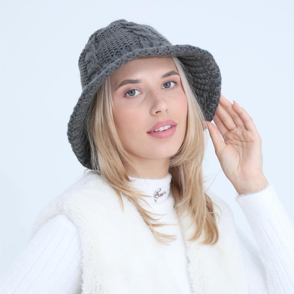 Женская осенне-зимняя шерстяная шляпа-горшок, студенческая вязаная теплая водонепроницаемая рыбацкая шапка