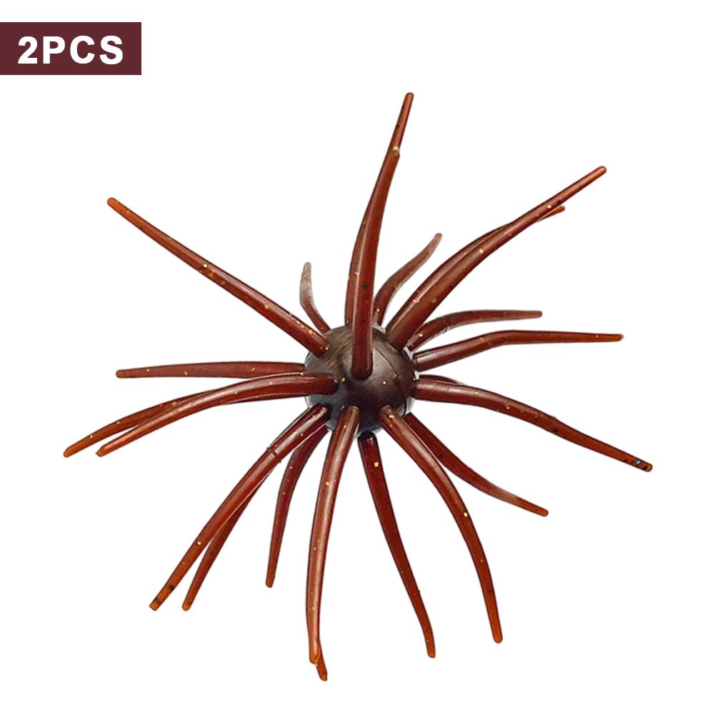 2PCS 8.7G TPE Fishing Lure Simulated Sea Urchin Lures Soft Silicone For Bream Pike Sea Bass Tilapia Gears Mandarin Winter Biats