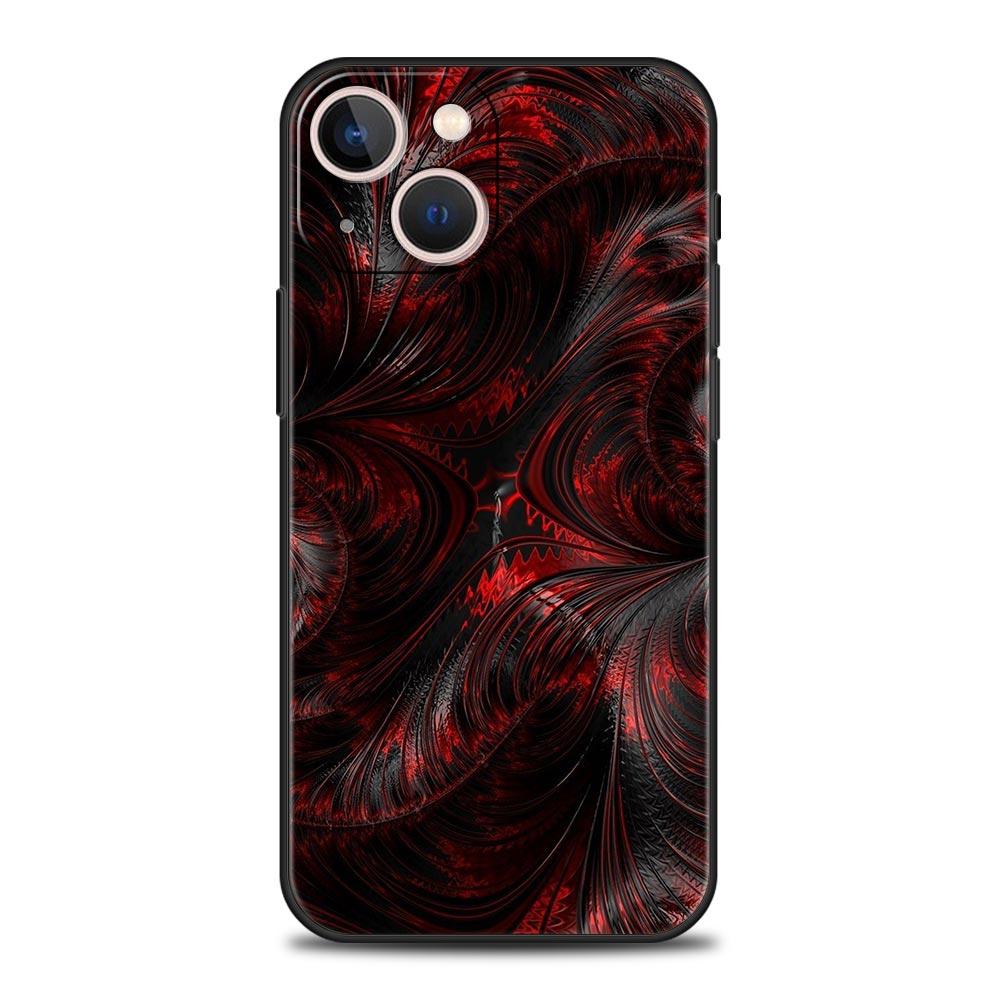 Черно-красный чехол-накладка с узором "Рябь" для iPhone 17 16 15 14 13 12 Pro Max 11 Pro Max 17 AIR Plus Ударопрочный мягкий ТПУ корпус Сумки