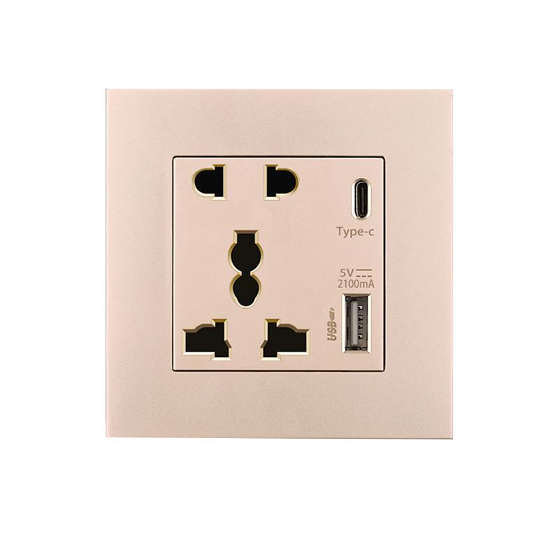 Power Supply 2100Ma Usb Socket International Panel 13A Uk Wall Type C Interface