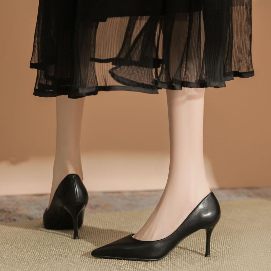 Туфли на шпильках универсальные рабочие туфли осенние туфли одинарные туфли женские интернет-знаменитости новые высококачественные туфли с острыми каблуками