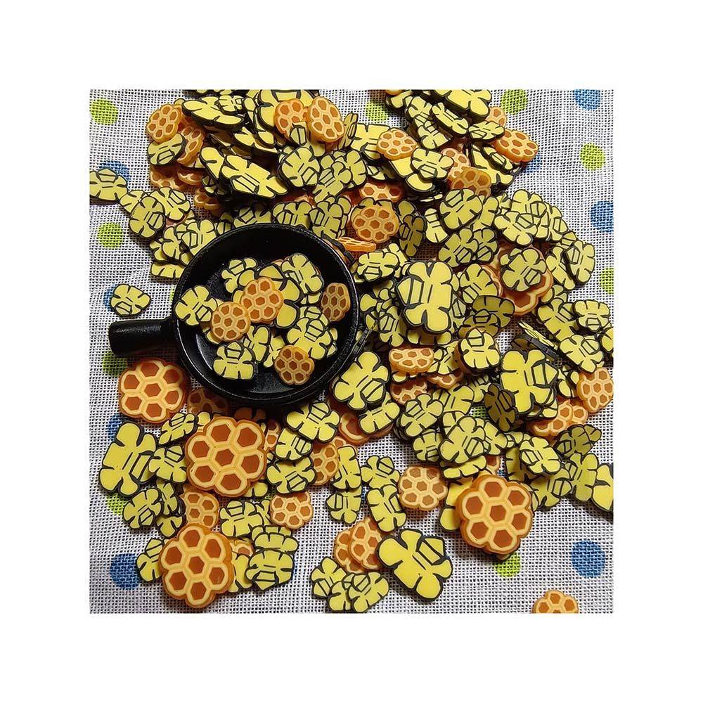 Polymer Clay Honeycomb Slice Bee Sprinkle for Kids Diy Craft Clay Nail Art Scrapbook Decoration