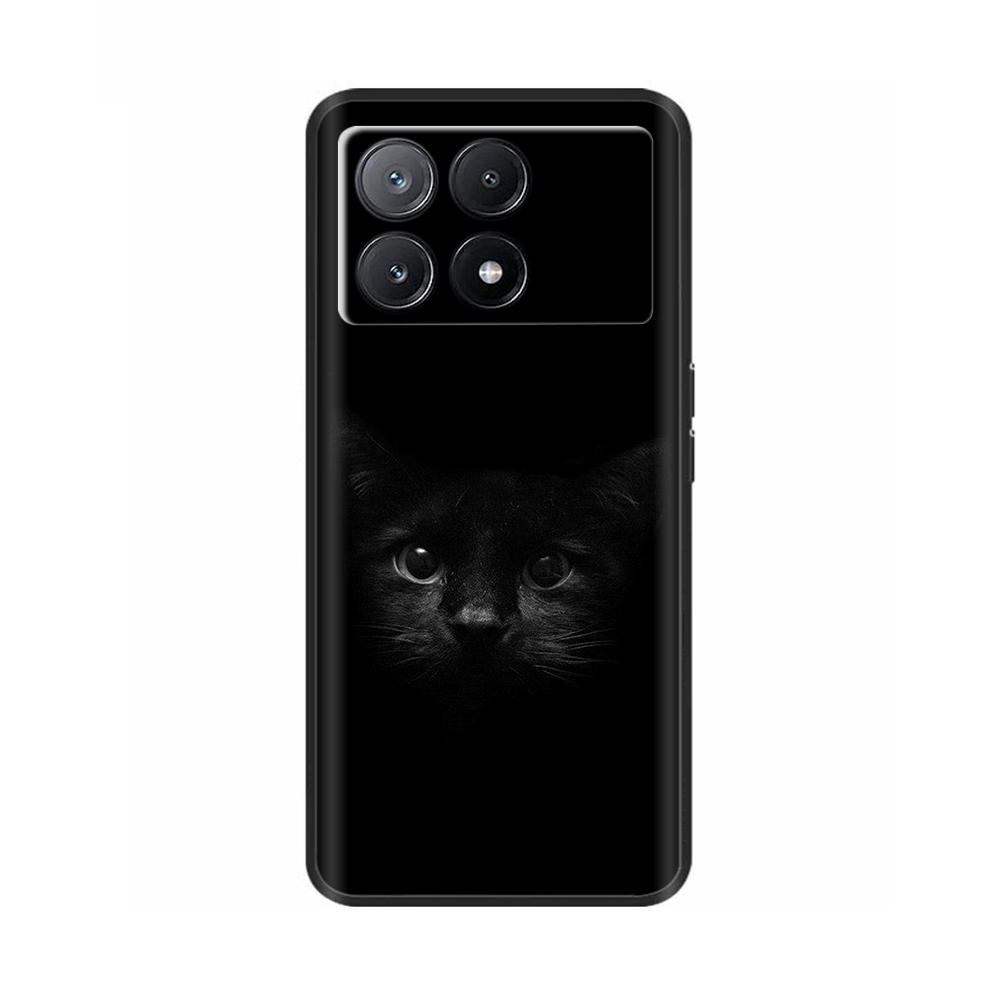 Чехол для Poco X6 Чехол для телефона Милый кот Coque Обложка для Xiaomi Poco X6 Pro Poco X 6 Pro X6Pro Pocox6 Pro 5G Жидкие силиконовые чехлы
