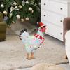 Solar Garden Chicken Statue Christmas Decoration Compact Handpainted Sculpture Yard Art Decor for