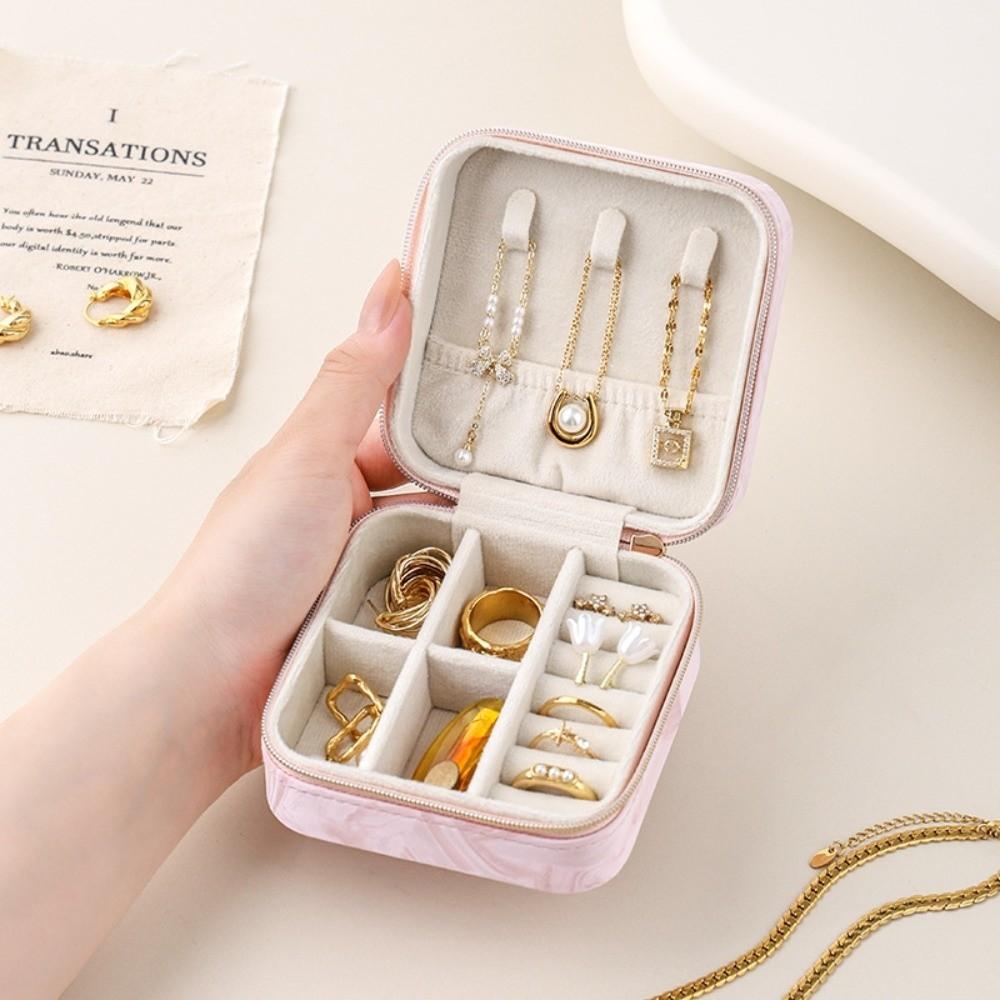 Portable Earrings Necklace Ring Jewelry Box Layered Jewelry Display Case Jewelry Storage Box Gift