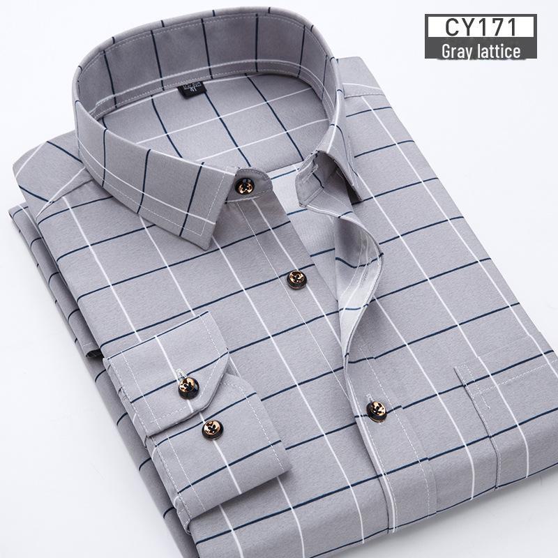 Новая мужская рубашка с длинным рукавом в клетку и цветочным принтом Slim Fit - Корейская повседневная мода