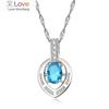 Pure Sterling Silver 925 Opal Stone Waterdrop Pendant Collar Necklace For Women Birthday Valentine Gift Jewelry High Quality