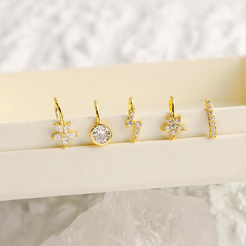 Украшения для тела с клипсами 1 шт., носовое кольцо в форме сердца и звезды, подарок, медная клипса для носа и ушей, поддельный пирсинг