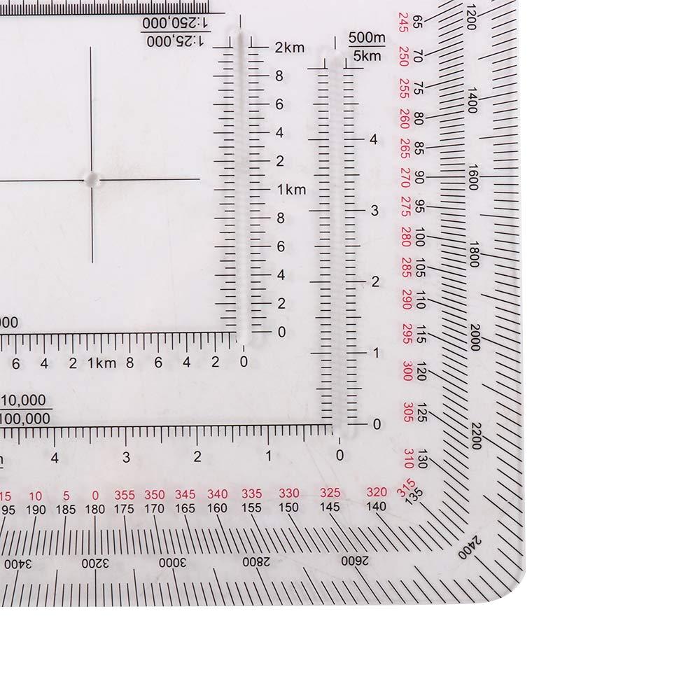 for Technical Map Protractor Coordinate Scale Protractor Land Navigation Protractor Measuring Ruler