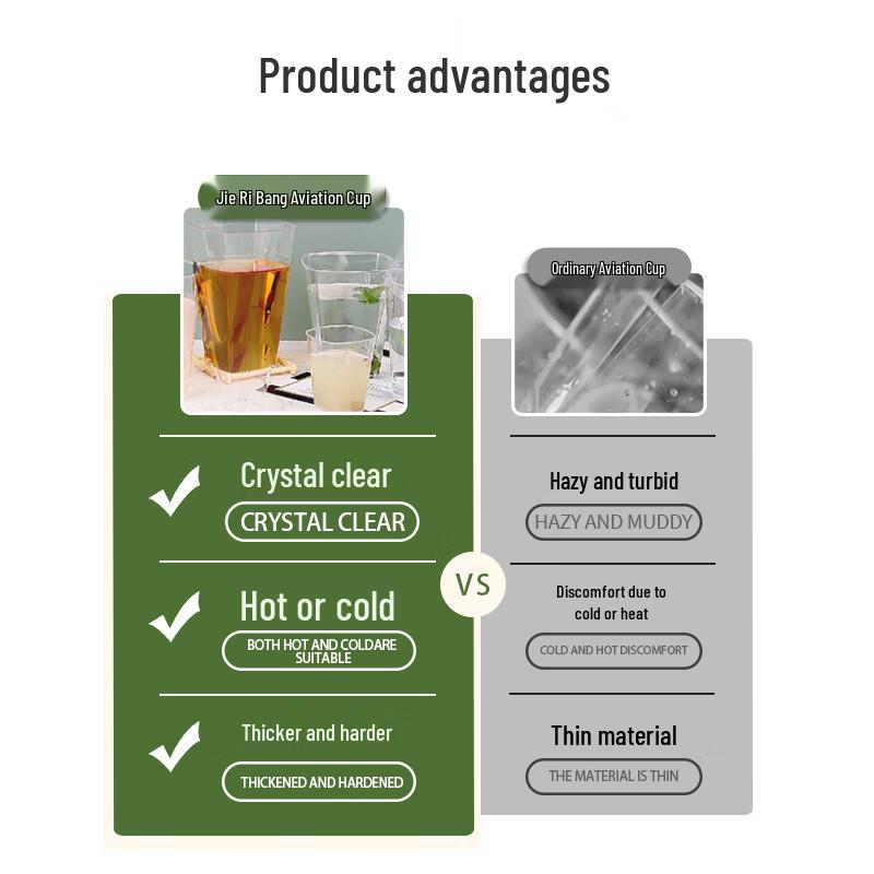 Jieribang Disposable Square Plastic Drinking Cups