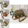 Hamburger Embroidered Cute Girl Crossbody Bag With Zipper For Daily Casual Use
