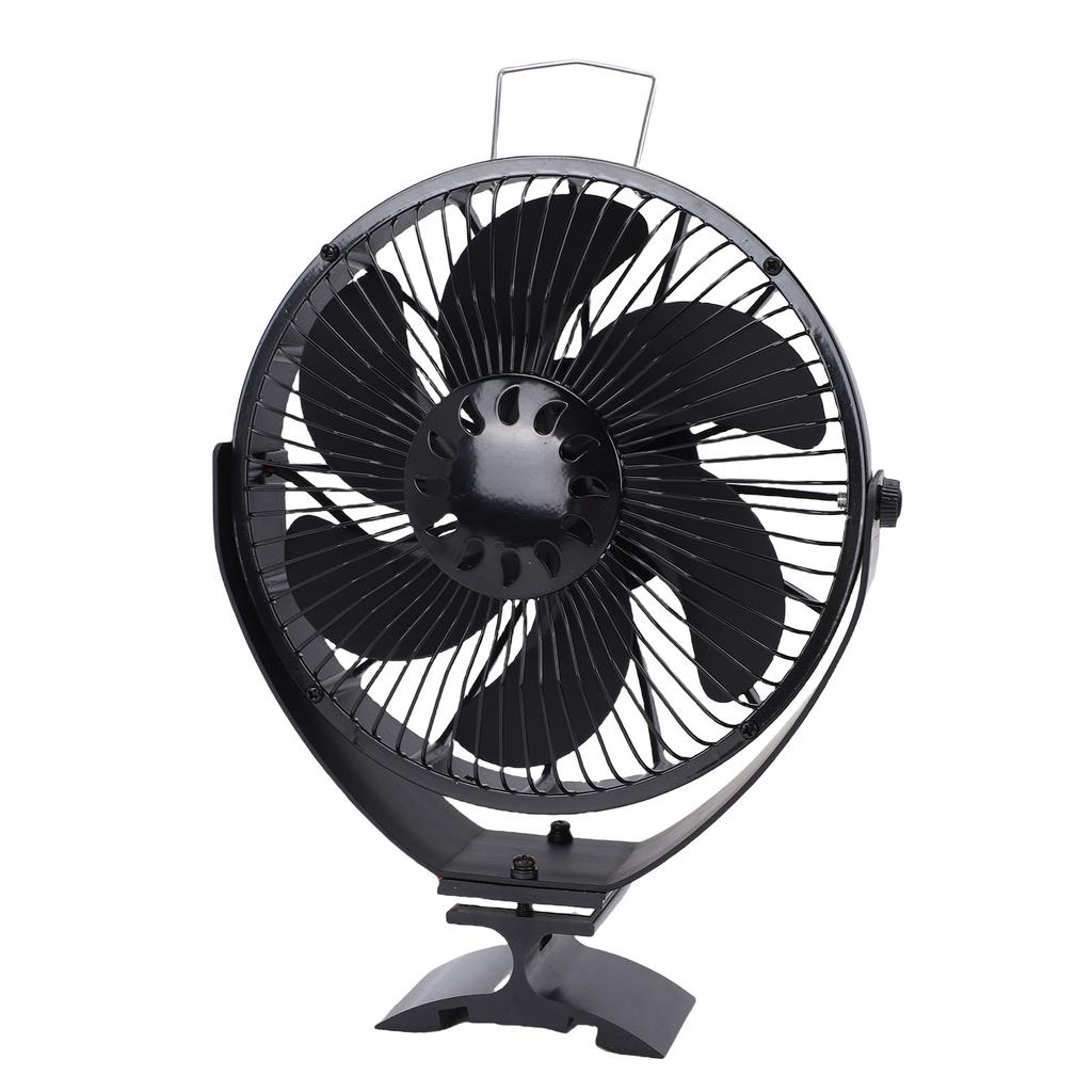 Wood Stove Fan Heat Powered Fireplace Fan with Protective Cover Aluminum Alloy Freestanding Wall Mount Manual 360 Degree Adjustment Angle