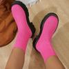 Fashion Women's New Autumn Thick-soled Single Boot Round Head Knitted Cover Foot Anti-slip Wear-resistant Ankle Boots