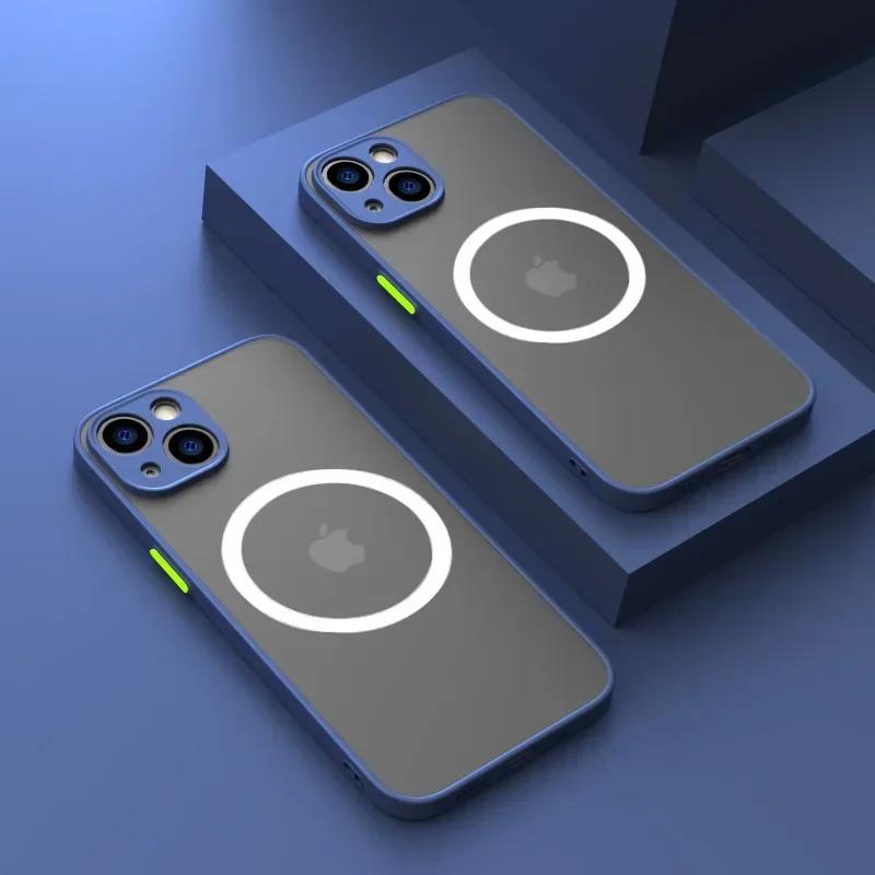 Роскошный магнитный чехол с беспроводной зарядкой для Magsafe для iPhone 15 14 13 12 11 Pro Max X XR XS 7 8 Plus, мягкий противоударный чехол из ТПУ