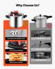 Pressure Cooker, 11.3L Pressure Cooker Stainless Steel, Pressures Canner with Steaming Rack, Tempered Glass Lid, Three Pressures Settings for Meat,