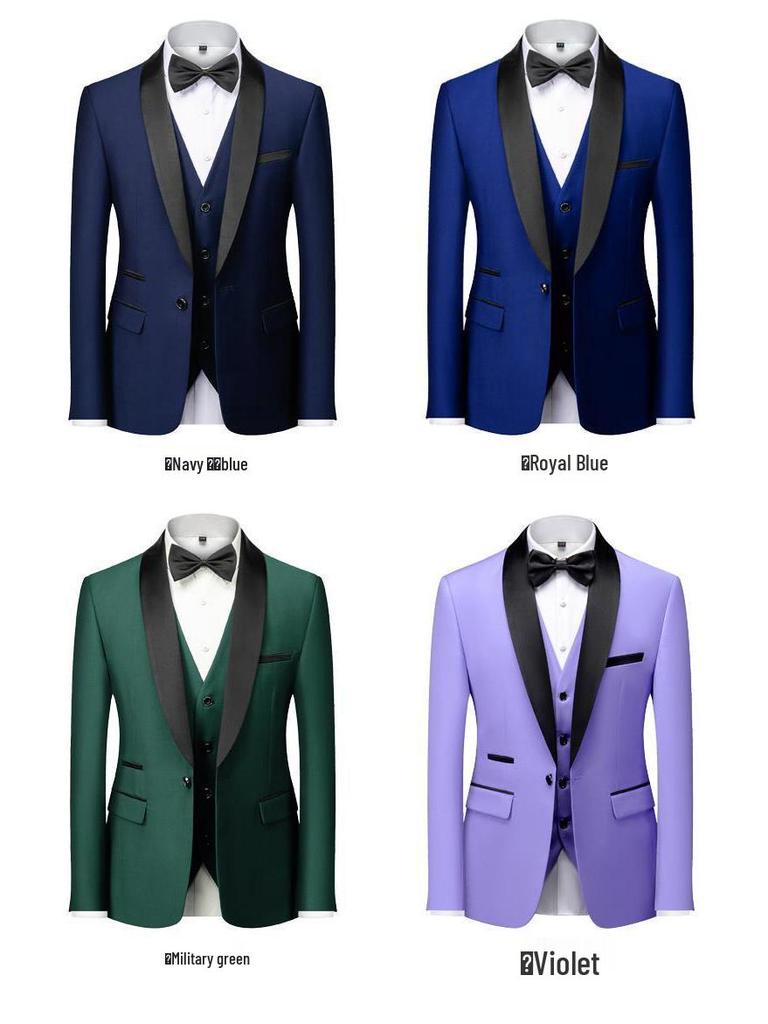 2023 Men's Shawl Collar Tuxedo Three-Piece Suit: Perfect for Grooms, Groomsmen, or Hosting