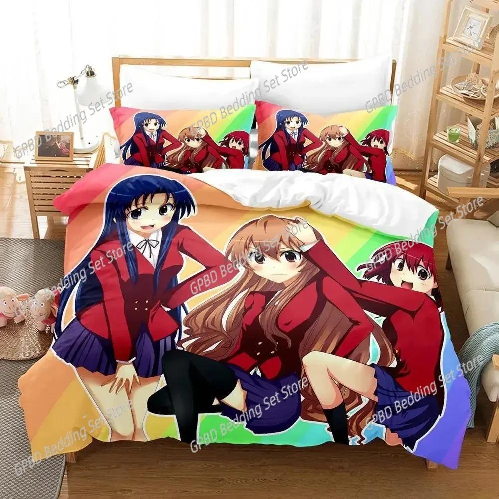 Комплект постельного белья Toradora Single Twin Full Queen King Size Bed Set Adult Kids Bedroom Duvet Cover Sets 3D Print Anime Bed Set