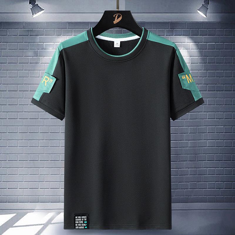 Футболка с коротким рукавом Мужская летняя свободная и универсальная футболка из чистого хлопка с коротким рукавом