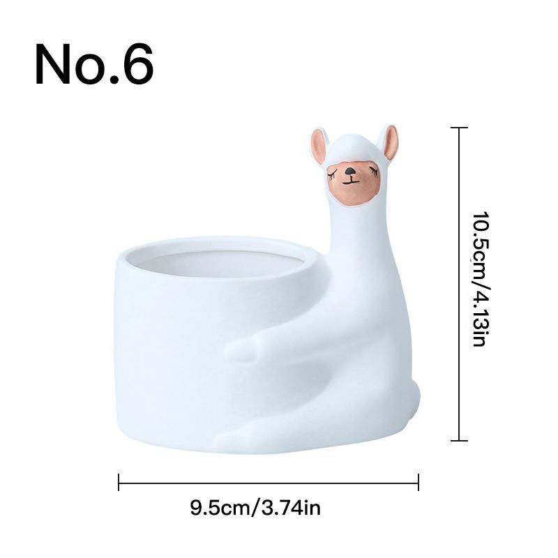 Cute Animal Flower Pot Ceramic Planter Home Decor Desktop Art Ornaments Bonsai Succulent Pot Plant Pot Garden Decoration