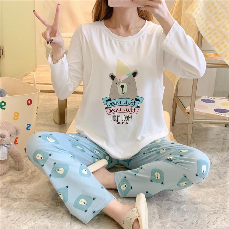 Весенне-осенняя пижама для беременных - Комплект домашней одежды для кормления грудью и послеродового периода