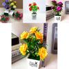 Artificial Rose Plant Decor With Plastic Construction For Home And Office Beautification