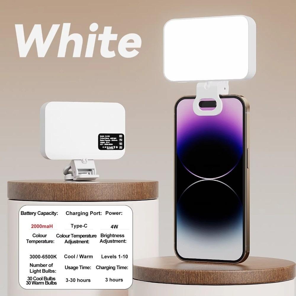 USB Rechargeable LED Fill Light 3 Modes Mini Selfie Light LED Selfie Light For Phone Laptop Tablet