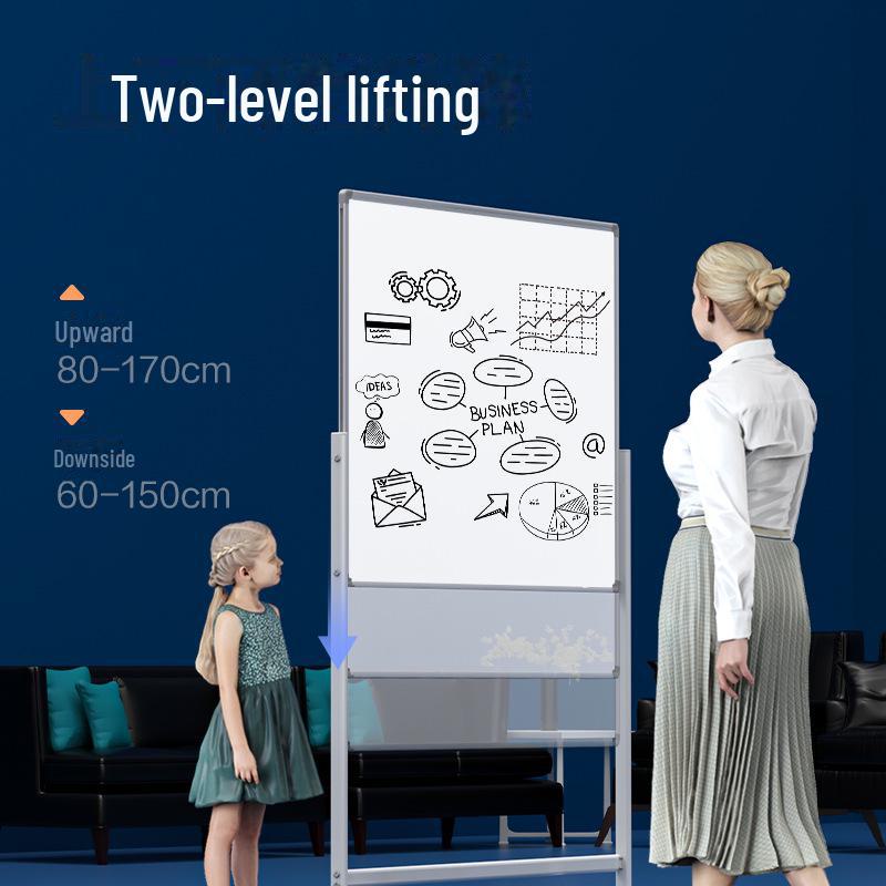Adjustable Mobile Double-Sided Magnetic Whiteboard 150x90cm for Home & Classroom Use