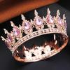 Princess Girls Tiaras and Crowns for Wedding Party Round Rhinestone Diadem Bridal Cake Topper Crown Jewelry Birthday Gifts
